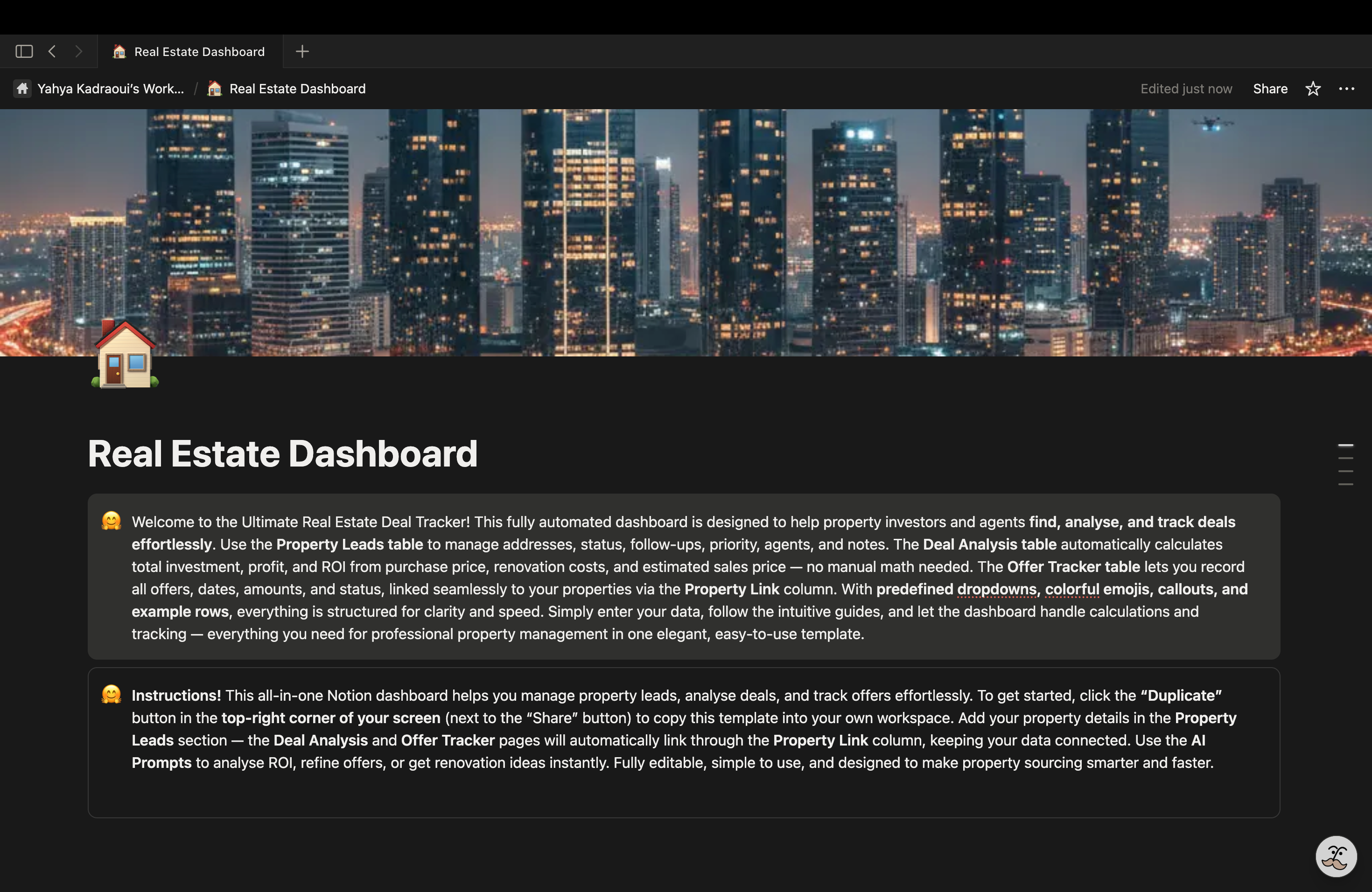 Property Deal Tracker Dashboard